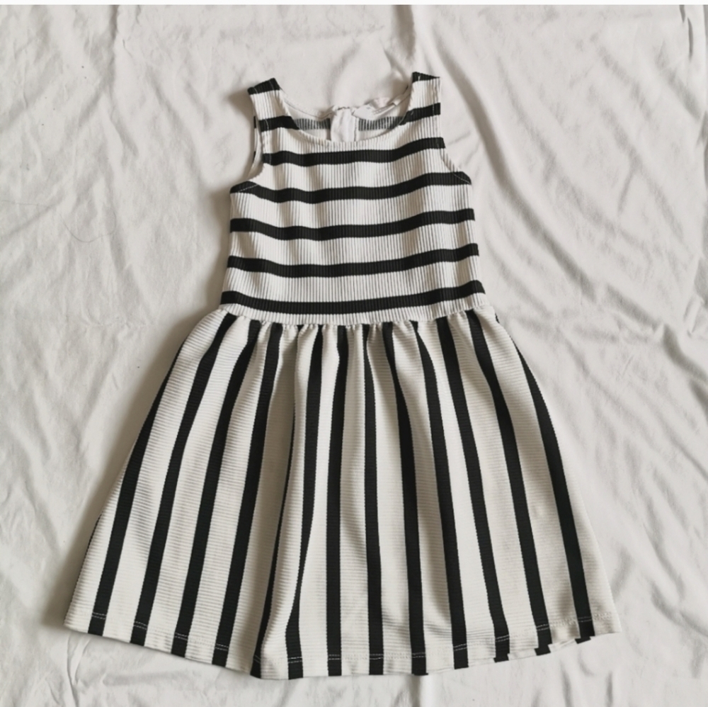 H&M Black and white girl dress